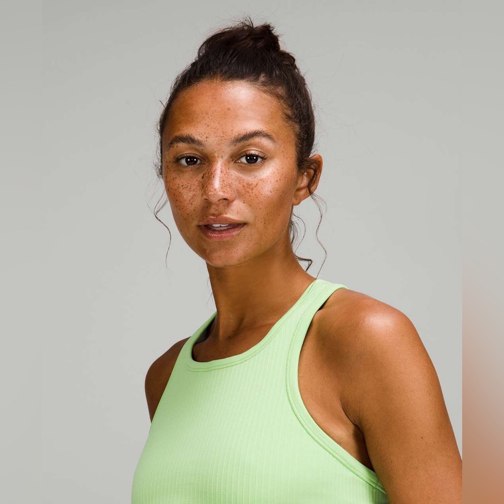 lululemon athletica Neon Green Ribbed Racerback Tank - Picture 3 of 9
